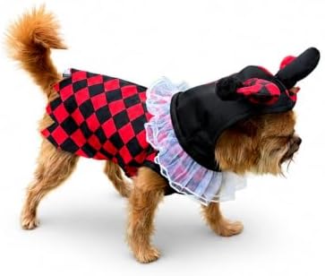 Court Jester Pet Halloween Costume with Hood - Small to Medium-Large Breed Funny Clothes Outfit Apparel (Large) - Image 3