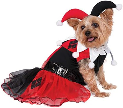 DC Comics Villains: Harley Quinn Pet Costume for Dogs or Cats by Rubies, Small by Rubies