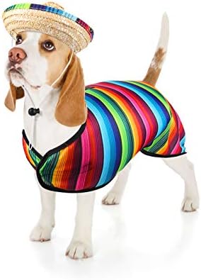 Weewooday 3 Pcs Dog Sombrero Hat and Poncho Halloween Dog Costume S - Image 6