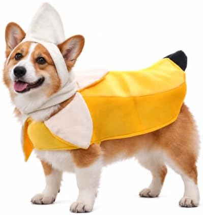 Banana Dog Costume - Funny Halloween Dog Costume, Fruit Shape Banana Cosplay Jumpsuit for Small Medium Large Dogs, Special Events Dog Clothes Outfits - Dress Your Dogs Like Bananas, XX-Large by Kodervo