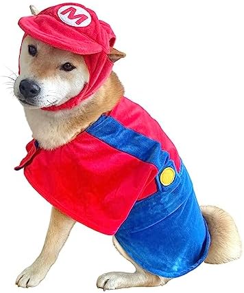 ComfyCamper Hat and Suspenders Dog Costume - X Large Medium Small Lab Star Space Cosplay Halloween Costumes, Large, Red - Image 2
