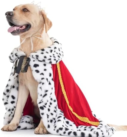 Lovelyshop Royal Velvet Pet Cloak with Fur Trim for Cats & Dogs, Red, XL by Lovelyshop