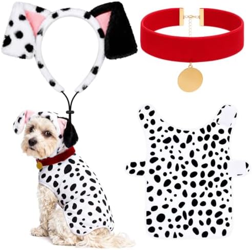 Newcotte 3 Pcs Dog Halloween Dalmatian Costume Set by Newcotte