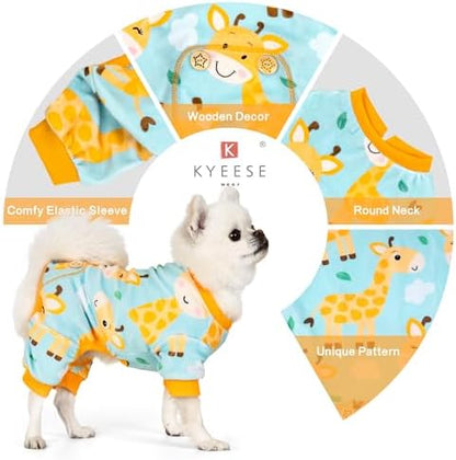 KYEESE Velvet Dog Pajamas for Large Dogs Onesie for Daily Wear, Giraffe - Image 4