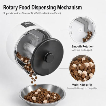 Wall Mounted Smart Automatic Pet Feeder, Stainless Steel Bowl
