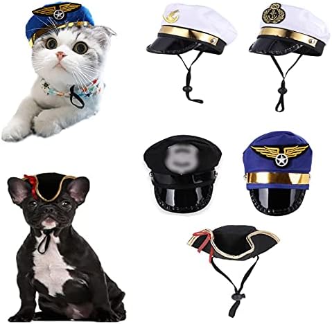 Soochat Pet Police Hat Dog Cat Police Hat Pet Dress Up Accessories for Halloween Christmas Cosplay Role Play Party Photo Props - Image 3