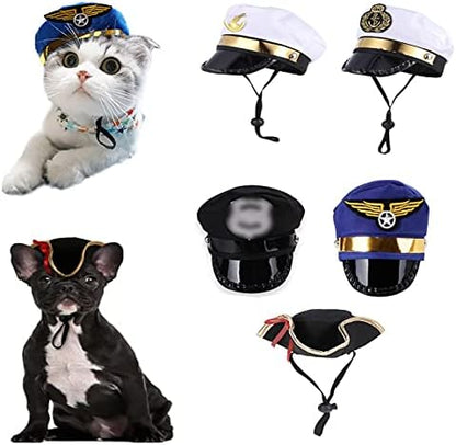 Soochat Pet Police Hat Dog Cat Police Hat Pet Dress Up Accessories for Halloween Christmas Cosplay Role Play Party Photo Props - Image 3