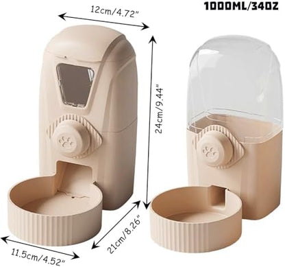 Hanging Cage Automatic Pet Food Water Dispenser 34oz, Large Capacity Feeder Gravity Refill Food and Siphon Suction Water Set for Dog Cat Rabbit Chinchilla and Ferret (Food and Water Dispenser)