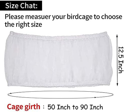 Universal Bird Cage Seed Catcher,Seed Catcher Guard Net Cover,Parrot Nylon Mesh Net Cover,Soft Airy Cage Net Stretchy Skirt for Round Square Cage