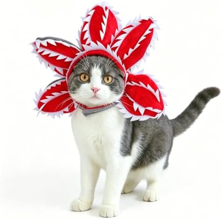 Dog Halloween Costume Hat with Flower Design Pet Headwear - Image 2