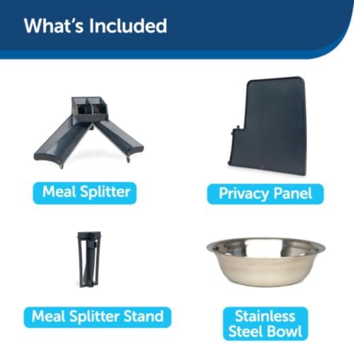 PetSafe 2-Pet Meal Splitter with Bowl - Designed for PetSafe Smart Feed and Healthy Pet Simply Feed Automatic Cat Feeder - No-Mess Food Dispensing - Includes Privacy Panel