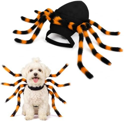 Huhumy Halloween Spider Costume with Safety Harness for Pets, Orange, M by Huhumy