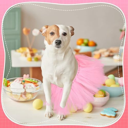 Dog Tutu for Dogs Tulle Skirt Pet Costume, Pink - Image 4