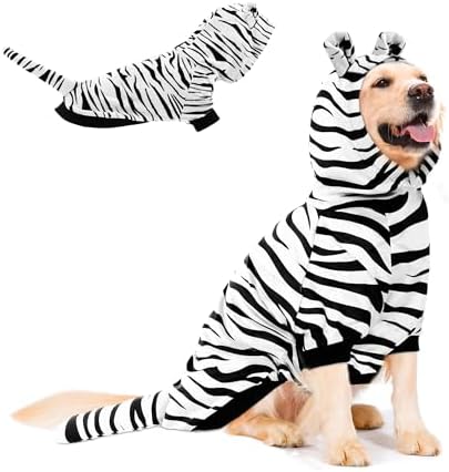 NACOCO Halloween Dog Tiger Costume - Pet White Tiger Cosplay Clothes Coat Hoodie Outfits Cute Warm Winter Apparel for Small and Medium Dogs(White, 3XL) by HOME