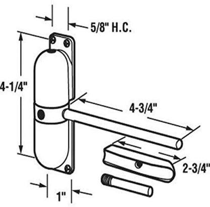 Door Closer Automatic Safety Spring Door Closer – Easy to Install to Convert Hinged Doors to Self-Closing– White