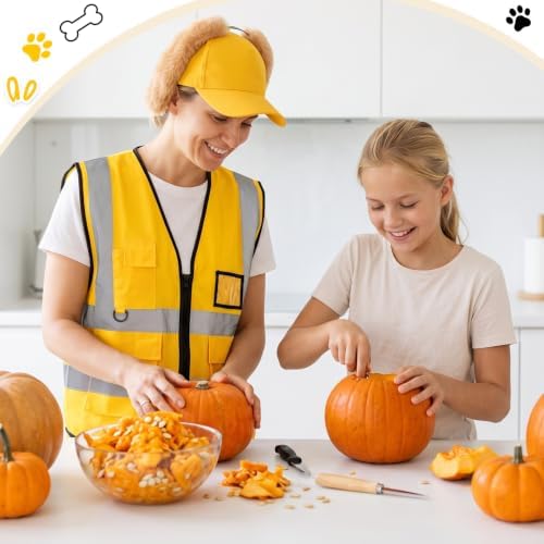 Maiteenly 3 Pcs Halloween Cartoon Construction Dog Costume Adult Cosplay - Image 7