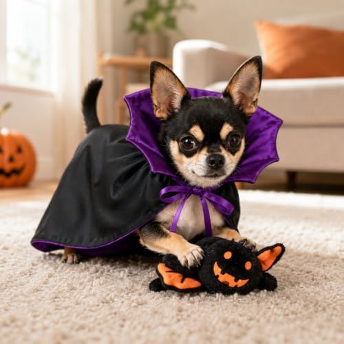 Small Dog Costume for Halloween, Vampire Cloak Dog Halloween Costume, Devil Cape Halloween Costumes for Small Dogs - Image 7