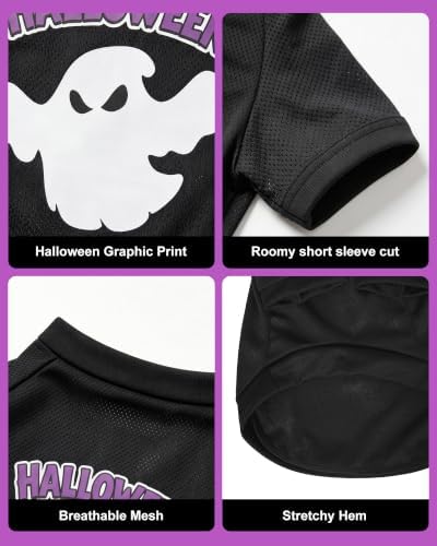 Pet Halloween T-Shirt Dog Costumes, Breathable Clothes Stretchable Shirt for Puupy or Kitten.(Purple X-Large) - Image 4