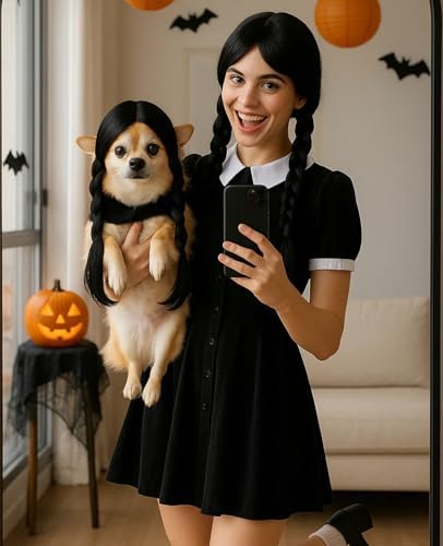 Swooflia Gothic Halloween Dog Wig for Large Medium Breed Dogs - Image 4
