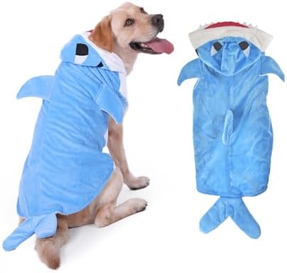FLAdorepet Halloween Large Dog Shark Costume Outfit Fleece Warm Clothes,7XL by FLAdorepet
