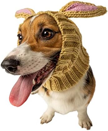 Zoo Snoods Jack Rabbit Costume - Knit Dog Snood Ear Wrap for Pets, Warm Neck Cover for Halloween and Winter (Medium) by ZooSnoods