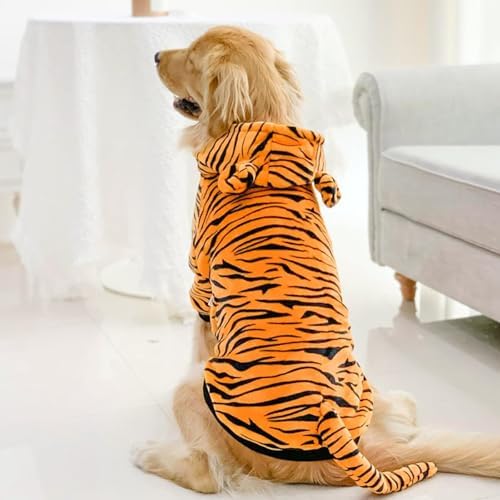 HOTUMN Large Dog Tiger Costumes - Halloween Dog Cosplay Costume Pet Warm Thick Clothes and Cute Hoodie Winter Coat for Medium Large Dogs(Tiger,5X-Large) - Image 4