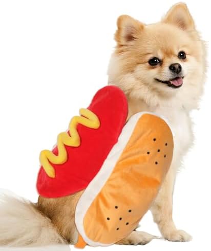 hoyuwak Hot Dog Pet Costume Funny Cute Food Hot Dog Costume by hoyuwak