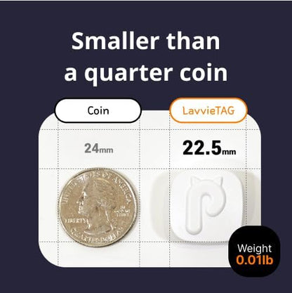 LavvieTAG with 2 Straps Smartwatch for Cat Intelligent ID Tag Light (0.01lbs) Monitor Kitten Collar Activity Analysis Heath Care Calrorie Measurement App Integration Felines Fitness Tracker