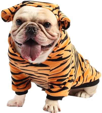 DELIFUR Dog Tiger Costume - Dog Funny Hooded Halloween Cosplay Funny Costume for Small Medium Dogs Pet Special Events Photo Props Accessories (Yellow, Medium) - Image 6