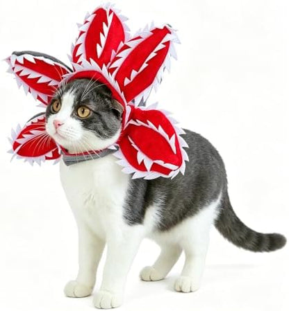 Dog Halloween Costume Hat with Flower Design Pet Headwear - Image 3