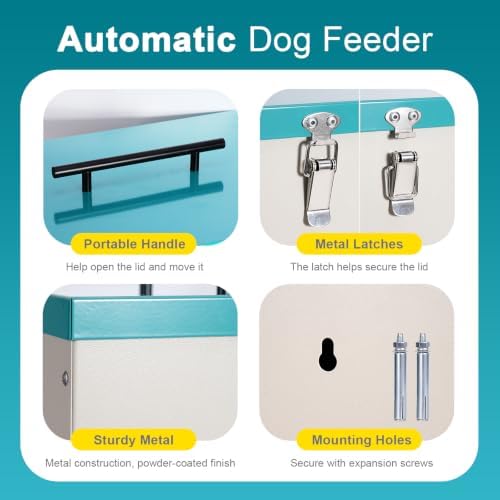 60L Automatic Dog Feeder for 2 Large Breed Gravity Dog Feeder
