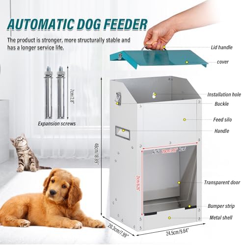 15lbs Automatic Dog Feeder Outdoor Dog Food Dispenser