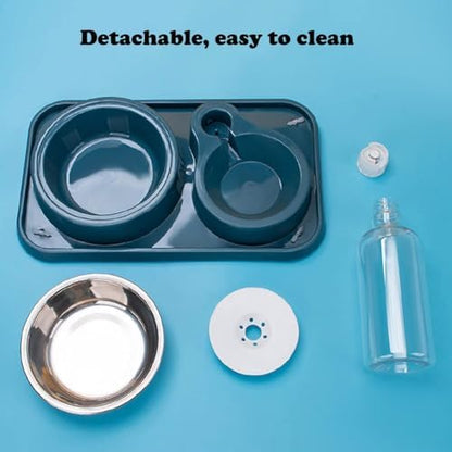 Love Dream Double Dog Cat Bowls, Anti-Slip Pet Food and Water Bowl Set