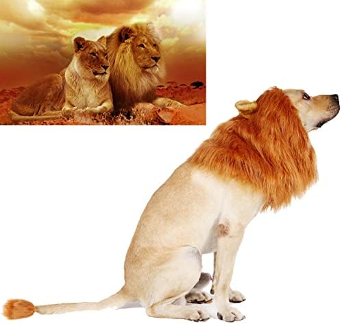 Funny Dog Cosplay Lion Brown Wig, Realistic Lion Mane Wig, Dog Lion Mane for Halloween, Christmas, Parties, Festivals, Dog Wigs for Large Dogs - Image 6