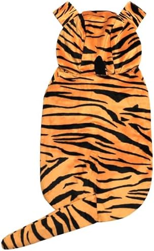 DELIFUR Dog Tiger Costume - Dog Funny Hooded Halloween Cosplay Funny Costume for Small Medium Dogs Pet Special Events Photo Props Accessories (Yellow, Medium) by DELIFUR