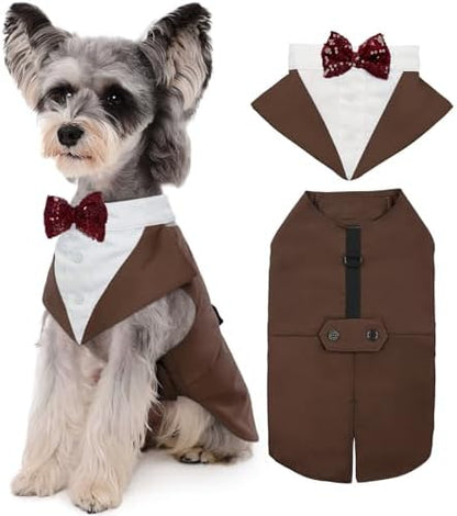 Kuoser Dog Tuxedo, Dog Suit and Bandana Set, Dogs Costume with D-Ring by Kuoser