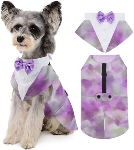 Kuoser Dog Tuxedo, Dog Suit and Bandana Set, Dogs Costume with D-Ring by Kuoser