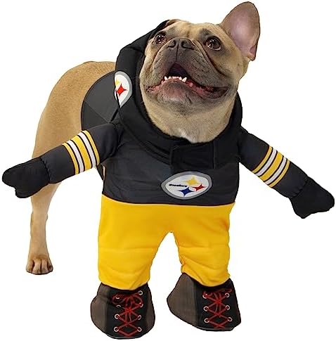 NFL Pittsburgh Steelers Officially Licensed Running Dog Costume by MODERN HERO Includes 2 pc Set - Bodysuit and Hat (Black, Large, Pittsburgh Steelers) by ModernHero