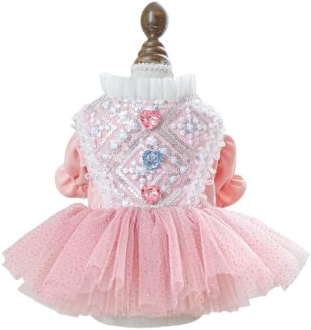 Fashion Sweet Puppy Dog Blingbling Princess Skirt Pet Dog Lace Cake Camisole Tutu Dress K-Pink M by MaruPetyourkidsfriends