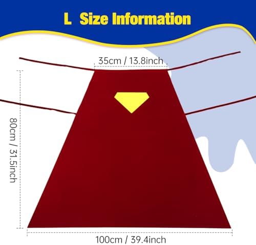 Red Dog Hero Costume Cape for Halloween and Parties (Large) - Image 3