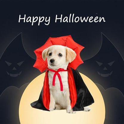 ADOGGYGO Halloween Dog Vampire Costume, Red Black Devil Dog Cape, Small - Image 5