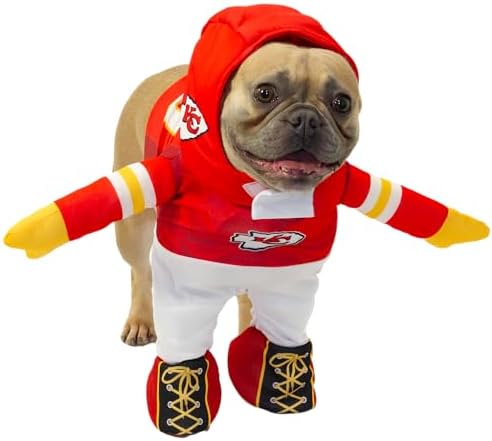 NFL Kansas City Chiefs Officially Licensed Running Dog Costume Includes 2 pc Set - Bodysuit and Hat (Red, Medium, Kansas City Chiefs) by ModernHero