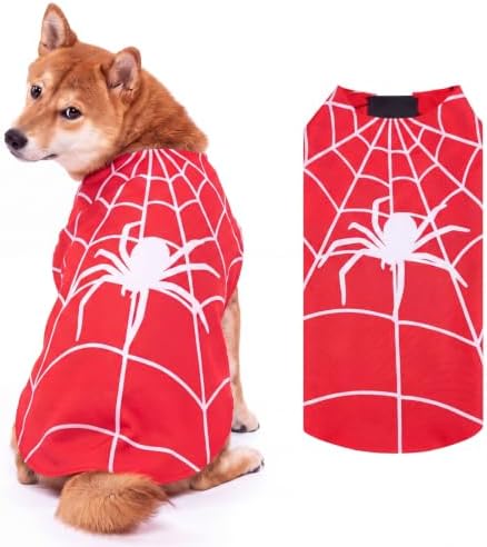 Tudomro Dog Halloween Costumes Spider Web Cape for Dogs Pet Halloween Outfit Dog Cape Costume for Large Dogs Cosplay Costumes, L by Tudomro