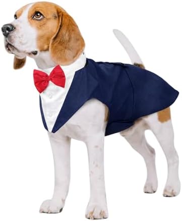Kuoser Dog Tuxedo, Dog Suit and Bandana Set, Dogs Costume with D-Ring by Kuoser