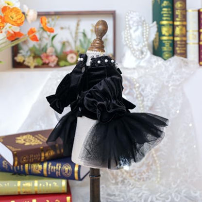 Fashion Sweet Puppy Dog Blingbling Princess Skirt Pet Dog Lace Cake Camisole Tutu Dress K-Black XS - Image 4