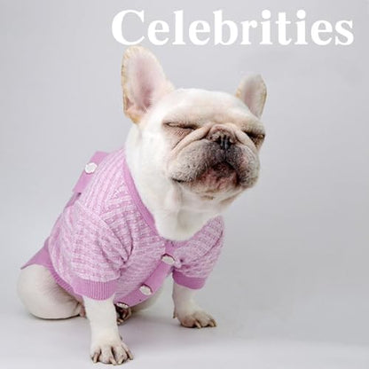 Pink Female Soft Rabbit Cashmere core-Spun Knit Pet Sweater for Small Dog and Medium Dogs – Soft Stretchy and Stylish Winter Apparel for Pets – Fits Pets 10-30 lbs - Image 4