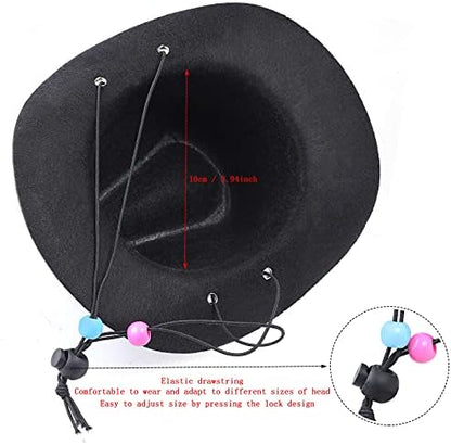 Yewong Pet Cowboy Costume Accessories - Dog Cat Pet Size Cowboy Hat and Bandana Scarf West Accessories for Puppy Kitten Party Festival and Daily Wearing Set of (Black Hat+Red Bib) - Image 5