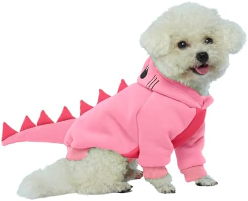 Lelepet Dog Dinosaur Costume Small Dog Halloween Costume Warm Fleece Hoodie by LeLePet