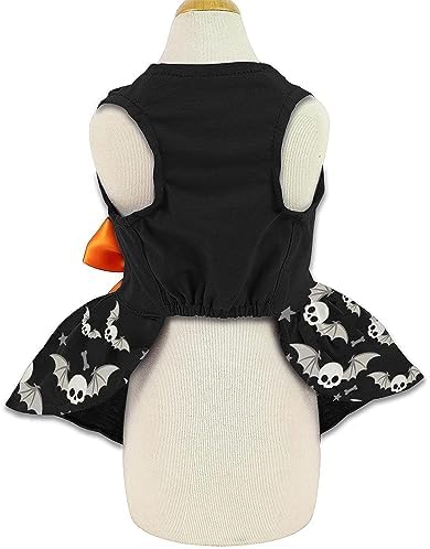 Halloween Dog Dress, Holiday Cat Cotton Outfits Skull Skirt for Small Boys and Girls Puppies Pets Doggie - Image 2
