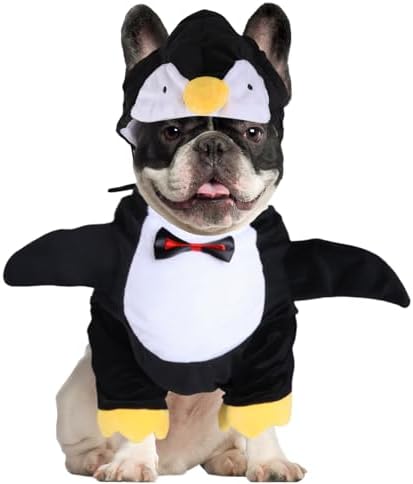 DELIFUR Dog Halloween Penguin Costume - Adorable Pet Clothes Animal Cosplay Halloween Cat Costume for Small and Medium Dogs Holiday Funny Outfits (Penguin, Medium) by DELIFUR